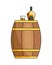 Vector whiskey symbols set. Glass bottle, glass of scotch with ice cubes, wooden alcohol barrel icon collection. Alcohol