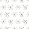 Vector white background white yellow lemony floral seamless pattern. Daisies, Lilies. Seamless pattern background