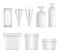 Vector white blank ice cream packaging and container set