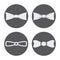 Vector white bow ties icons set