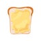 Vector white bread toast icon with butter in flat style isolated on white