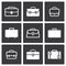 Vector white briefcase icons set