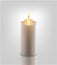 Vector white burning candle