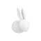 Vector white ceramic Easter bunny. Decorative realistic object for Easter Day