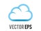 Vector white fluffy cumulus cloud, cloudy, overcast day icon