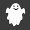 Vector white ghost isolated on black background