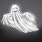 Vector white ghost, phantom. Halloween spooky spirit