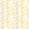 Vector White and Gold Foil Wire Geometric Mosaic Triangles Repeat Seamless Pattern Background. Can Be Used For Fabric