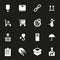 Vector white marking of cargo icons set