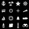 Vector white nautical icon set