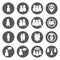 Vector white people icons set