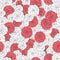Vector white and red roses seamless pattern. Abstract delicate floral ornament.