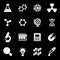 Vector white science icons set