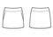 Vector white tennis skirt technikal sketch