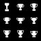 Vector white trophy icons set