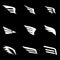 Vector white wing icon set