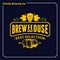 Vector white and yellow vintage brew house logo