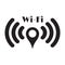 Vector Wi-Fi network icon with position pointer