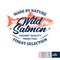 Vector wild alaskan salmon vintage logo