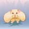 A vector wild hamster with full cheeks are standing in front of t