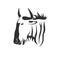 Vector of a wildebeest head on white background.