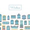 Vector window flat icons with place for text illustration