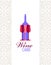 Vector wine card icon, logo, menu cover