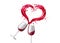 Vector wine glasses toasting heart shape splash