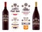 Vector wine labels and bottle mockups