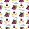 Vector wine seamless pattern with silhouettes of grape bakground organic celebration decorative fresh berry branch.