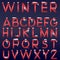 Vector winter alphabet.