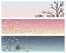 Vector winter banner and background at dawn, twilight and night