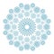 Vector winter colored circular mandala with blue snowflakes