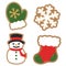 Vector Winter Holiday Decorated Cookies Christmas Illustrations