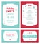 Vector Winter Holiday Party Invitation Set. Light