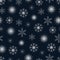 Vector winter seamless pattern with various white snowflakes