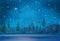 Vector winter wonderland background.