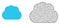 Vector Wire Frame Mesh Cloud and Flat Icon