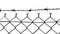 Vector of wired fence with barbed wires