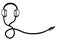 Vector Wired Headphone, with copy or negative area, for text placement, Simple Doodle Hand Draw Sketch