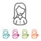 Vector Woman Call center Operator icons in thin line Style and flat Design.