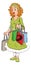 Vector of woman carrying shopping bags