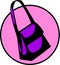 vector woman handbag or girl hand bag