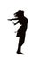 Vector woman lady girl silhouette with developing hair.Female body holding her hands back
