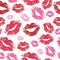 Vector woman lipstick kiss prints seamless pattern