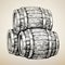 Vector wood barrel