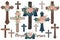 A Vector Of Wood Flowers Crosses for Baptism, Florals Cross and Holy Spirit