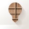 Vector wood shelf light bulb icon creative design on wall room