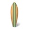 Vector wood surf board Summer Surfing Isolated realistic surfboard.