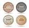 Vector wooden casks with alcohol drinks emblems